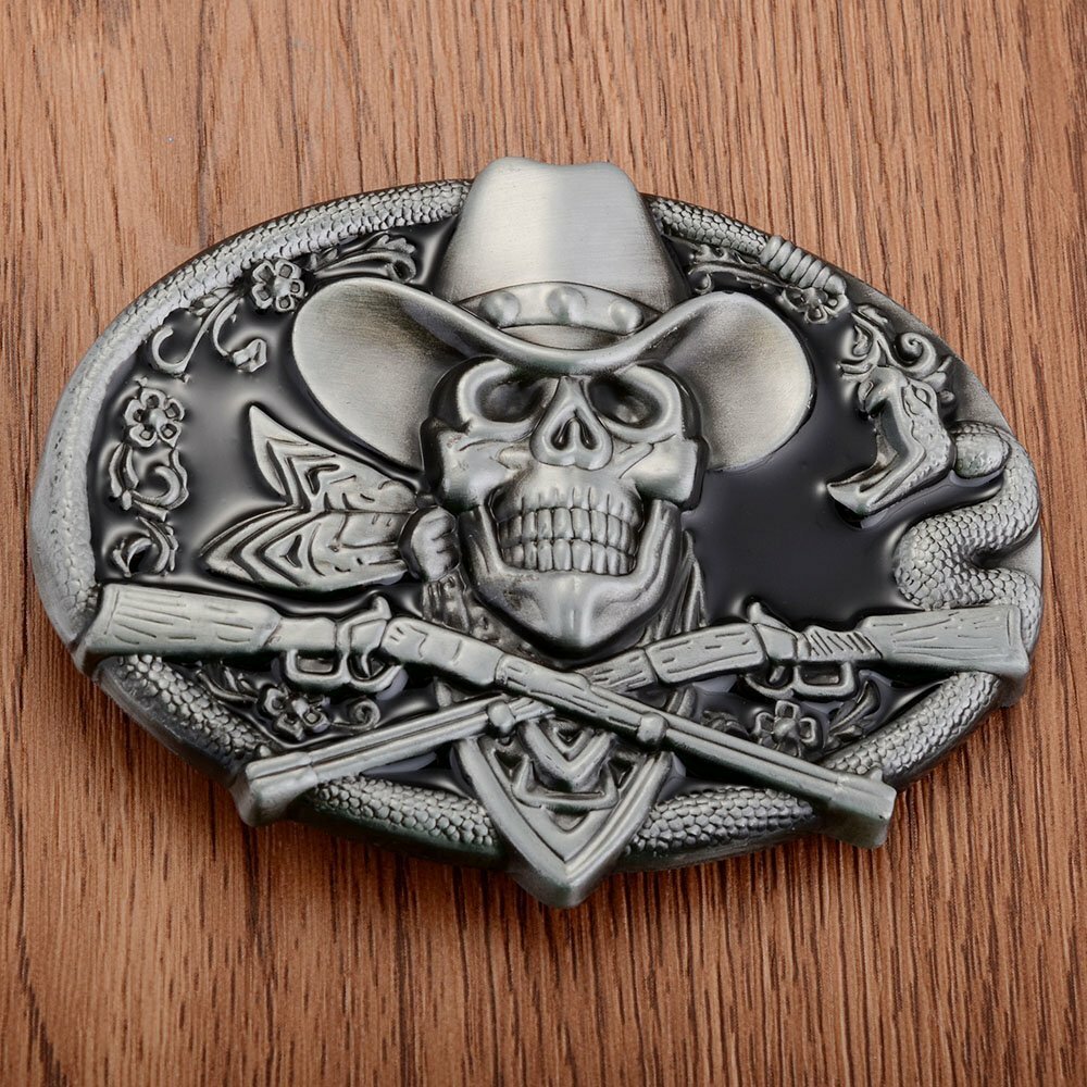 Vintage Cowboy Skull Belt Buckle